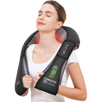 Snailax Cordless Neck Massager, Shiatsu Back Shoulder Massager With Heat, Portable Rechargeable Massagers For Neck And Back Pain Relief, Electric Massager Pillow, Gift For Women,Men(Grey)
