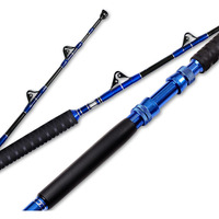 Fiblink 2-Piece Saltwater Offshore Heavy Trolling Rod Roller Rod Conventional Boat Fishing Pole With Roller Guides (80-120Lb, 5-Feet 6-Inch)