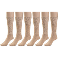 Silky Toes 3 Or 6 Pk Men's Diabetic Non-Binding Cotton Dress Socks, Multi Colors Also Available In Plus Sizes (King (15-17), Tan - 6 Pairs)