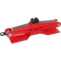 Torin At10152S4B Portable Steel Scissor Jack With S04 Engineering Pvc Saddles: 1.5 Ton (3,000 Lb) Capacity, Red