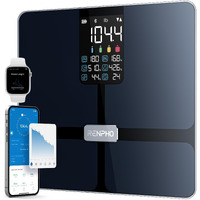 Renpho Body Fat Scale, Smart Scale With Large Va Display, Bathroom Scale For Body Weight And Fat Percentage, Bmi, Muscle & Bone Mass, Bluetooth Scale With Ito Coating Technology, 400Lb, Black Elis 2X