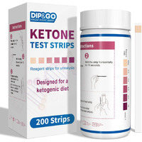 Ketone Test Strips: 200 Premium Keto Strips Urine Test For Ketosis On Ketogenic & Low-Carb Diets, Dip&Go Ketosis Home Urinalysis Tester Kit