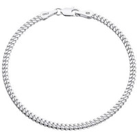 925 Sterling Silver Cuban Link Chain Bracelet 3Mm Silver Bracelet For Men Women Silver Bracelet 6.5-9 Inches(7)