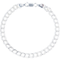 Pori Jewelers 925 Sterling Silver Italian Charm Link Chain Bracelet For Men And Women - Size 7