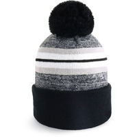 Chok.Lids Plain Color Stripe Beanies For Men And Women Soft Acrylic Knit Cuffed Beanie Cap Winter Hat Outdoor (Black)