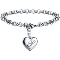 Sannyra Charm P Bracelet Gifts | Heart Initial Charms Bracelets For Women Trendy | 26 Letters Stainless Steel Bracelet Gifts Ideas For Teen Girls