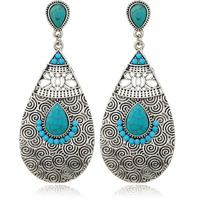 Turquoise Bohemian Dangle Earrings For Women, Turquoise Dainty Teardrop Drop Earrings Boho Hoop Healing Stone Stud Earrings Jewelry Gifts