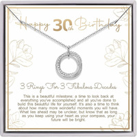 Am Annis Munn 30Th Birthday Gifts For Women, 925 Sterling Silver Necklace 30Th Birthday Gifts For Women Circles Women Necklace Jewelry For Women Christmas Gift