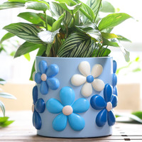 Gugugo Colorful Flowers Planters Cute Unique Rainbow Planter With Drainage, Vintage Retro Flower Plant Pots For Indoor & Outdoor Plants, Eclectic Succulent Gardening Pot For Boho Modern Home D?Or-B