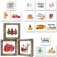 Christmas Decorations Farmhouse Christmas Home Decor Merry Christmas Signs 36 Interchangeable Sayings With 3 Wooden Frames Merry Christmas Decorations For Office And Living Room Tiered Tray Decor Table Desk Wall Decor Seasonal Decoration Holiday Gift