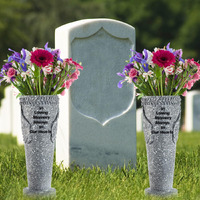 Mibung 2 Pack Cemetery Grave Flower Vase, Angel Wings Vase With Ground Spikes For Fresh/Artificial Flowers, Gravestone Gravesite Headstone Cemetery Decorations, Memorial Gifts For Loss Of Loved One