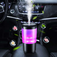 One Fire Car Diffuser Desk Humidifiers For Office, 7 Colors Car Diffusers For Essential Oils Mini Car Humidifier, Portable Humidifiers For Travel Humidifiers, Car Oil Diffusers For Essential Oils