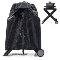 Travelit Waterproof Cover For Ninja Woodfire Outdoor Grill On Its Stand, Weather Resistant Bbq Grill Accessories, Compatible With Ninja Smoker Grill Og701 Og751 Og700 Series, Black (Cover Only)