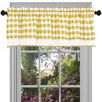 Buffalo Check Window Curtain Valance - 58X14 - Yellow