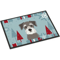 ""Caroline's Treasures Winter Holiday Schnauzer Indoor Or Outdoor Mat, 18 By 27"""", Multicolor""
