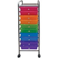 10 Drawer Organizer, Multi-Colored Drawers