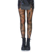 Leg Avenue Snake Net Tights. Black Color