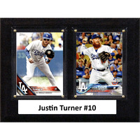 Mlb 6""X8"" Justin Turner Los Angeles Dodgers Two Card Plaque