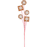 20"" Gingerbread Snowflake Spray 6/Bag