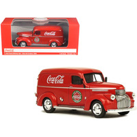 1945 Panel Delivery Van ""Coca-Cola"" Red 1/43 Diecast Model Car By Motorcity Classics