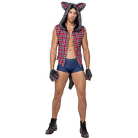 6187 - 3Pc Mens Full Moon Werewolf - Medium / Red/Blue/Grey