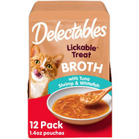 Hartz Delectables Savory Broths Variety Lickable Wet Cat Treats, 12 Count