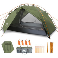 Night Cat Backpacking Tents 2 Persons Fast Setup Hiking Camp Tent With Aluminium Pole Double Layers Two Doors Waterproof Lightweight Compact 7X4.4Ft