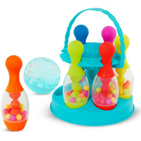 B. Toys- Lets Glow Bowling! - Multicolored Six Pin Toy Bowling Set With Flashing Light-Up Ball & Carrying Caddy For Kids- 2 Years +
