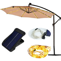 Znycye Solar Umbrella Lights,Patio Umbrella Lights Outdoor With 5V Solar Panel Clip 112 Led Outdoor Waterproof Umbrella Solar Lights For Beach Deck Garden Camping Tents Party Decoration