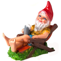 Rakso Beer Garden Gnome, 14"", Large Uv Resistant Lawn Ornament