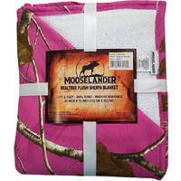 Mooselander - Reversible Realtree Camo Sherpa Blanket, Thick, Soft, Warm Throw For Sofa, Couch, Bed, Travel, Camping, Decorative, Plush Fleece Bedding, Queen/Large Size 72"" X 60"", Realtree Orchid