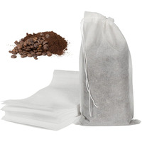 50Pcs No Mess Cold Brew Bags, 6X10 Inch Disposable Coffee Filter Bag Fine Mesh Brewing Drawstring Pouches For Iced Coffee Hot Tea Herb Spice