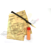 Is4A Himalayan Natural Betula Birch (Betula Bark) Sheets Bhojpatra Writing Kit (Bhojpatra + Pomegranate Pen And Ashtagandha) For Mantras And Puja (2 Bhojpatra Set)