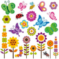 20 Pcs Spring Flowers Thick Gel Clings Butterfly Window Gel Clings Decals Stickers For Kids Toddlers And Adults Home Airplane Classroom Nursery Spring Summer Party Supplies Decorations Removable And
