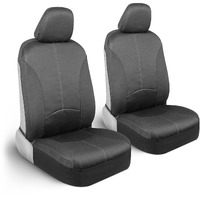 Motor Trend Spillguard Waterproof Seat Covers For Front Seats, Gray Stitching - Durable Neoprene Car Seat Protectors, Easy To Install, Interior Covers For Auto Truck Van Suv