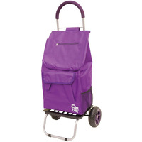 Dbest Products Trolley Dolly Purple Foldable Shopping Cart For Groceries With Wheels And Removable Bag And Rolling Personal Handtruck Standard, 1 Unit