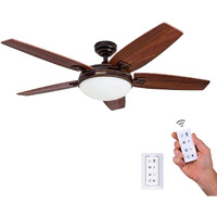 Honeywell Ceiling Fans Carmel, 48 Inch Contemporary Indoor Led Ceiling Fan With Light, Remote Control, Dual Mounting Options, Dual Finish Blades, Reversible Motor - 50197-01 (Bronze)