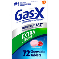 Gas-X Extra Strength Chewable Gas Relief Tablets With Simethicone 125 Mg For Bloating Relief, Cherry - 72 Count