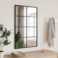 Vidaxl Wall Mirror Black 19.7""X31.5"" Rectangle Iron