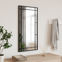 Vidaxl Wall Mirror Black 15.7""X31.5"" Rectangle Iron