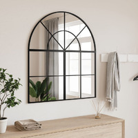 Vidaxl Wall Mirror Black 31.5""X15.7"" Arch Iron