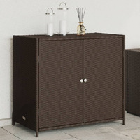 Vidaxl Patio Storage Cabinet Brown 32.7""X17.7""X29.9"" Poly Rattan