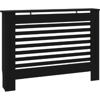 Vidaxl Stylish And Practical Black Mdf Radiator Cover With Slatted Design, 44.1""X7.5""X31.9"", Water Base Laqucer Finish, Easy To Assemble