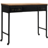 Vidaxl Console Table With Castors 39.4""X13""X31.5"" Solid Wood Fir