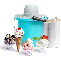 Nostalgia Electric Ice Cream Maker - Old Fashioned Soft Serve Ice Cream Machine Makes Frozen Yogurt Or Gelato In Minutes - Fun Kitchen Appliance - Aqua - 4 Quart