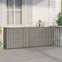 Vidaxl Garden Storage Cabinet Gray 78""X21.9""X31.5"" Poly Rattan