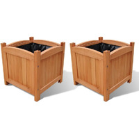 Wooden Raised Bed 11.8"" X 11.8"" X 11.8"" Set Of 2