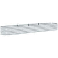 Vidaxl Garden Raised Bed 157.5""X31.5""X17.3"" Galvanized Steel Silver