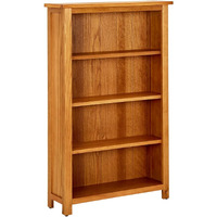 Vidaxl 4-Tier Bookcase 27.5""X8.6""X43.3"" Solid Oak Wood