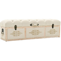 Vidaxl Storage Bench 43.3"" Cream Solid Wood Fir